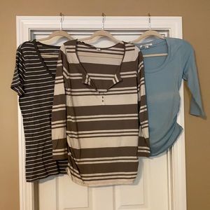 Lot of 3 Size Large Maternity Shirts